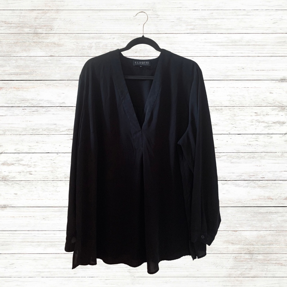 Eloquii Black Flowy Top